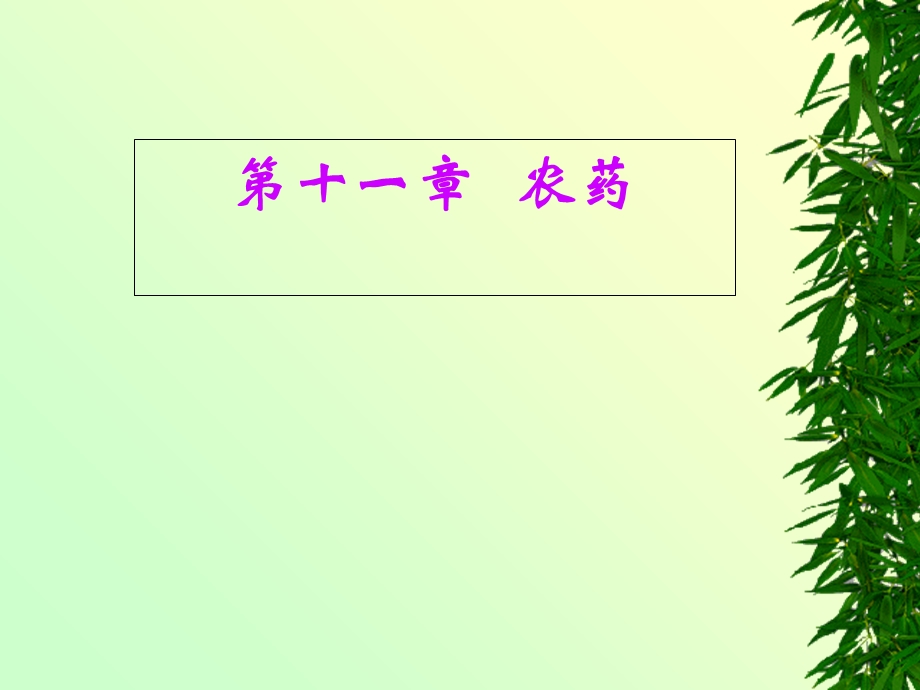 【教学课件】第十一章农药.ppt_第1页