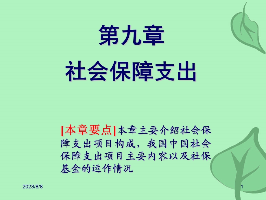 《社会保障支出》PPT课件.ppt_第1页