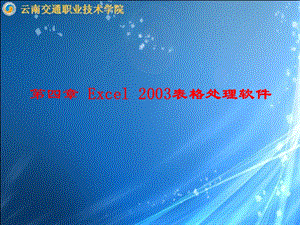 第四章Excel2003表格处理软件.ppt