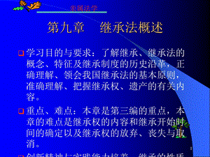 【教学课件】第九章继承法概述.ppt