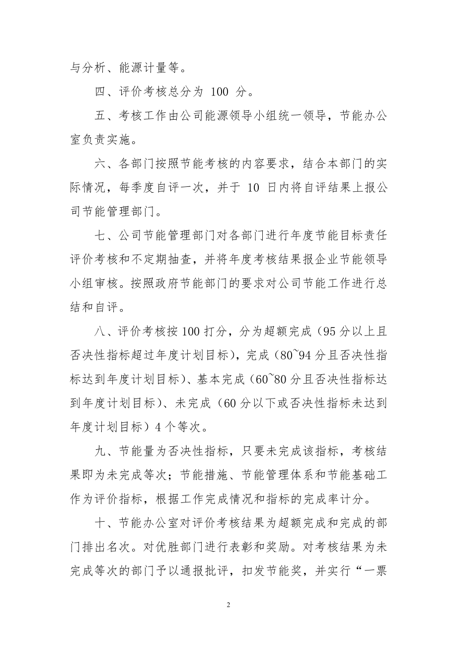 企业节能目标管理责任考核评价制度 .doc_第2页