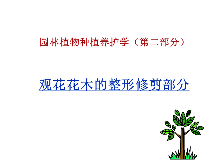 园林植物种植养护学观花花木的整形修剪技术.ppt_第1页