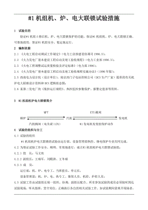 机组机、炉、电大联锁试验措施.doc