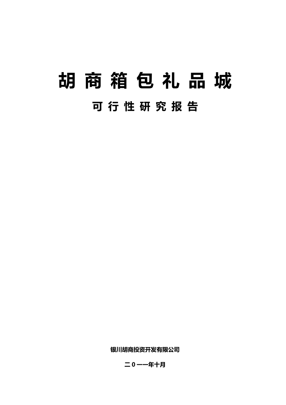 银川胡商国际箱包礼品城可行性研究报告40p.docx_第1页