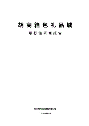 银川胡商国际箱包礼品城可行性研究报告40p.docx