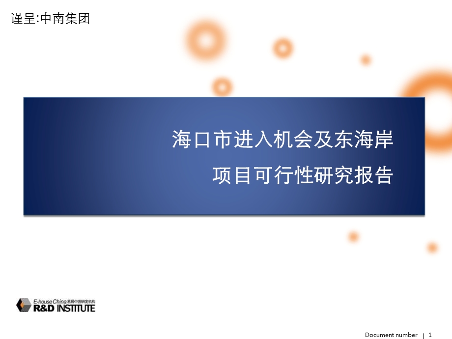 易居中南集团海口市进入机会及东海岸项目可行性研究报告.ppt_第1页