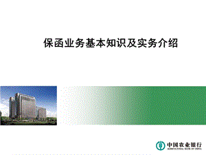 保函业务基本知识及实务介绍.ppt