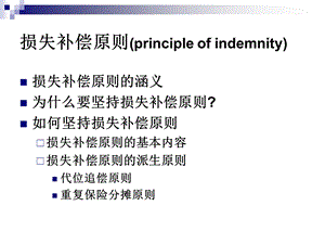 保险基本原则之损失补偿原则.ppt