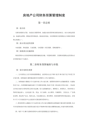 房地产公司财务预算管理制度.docx