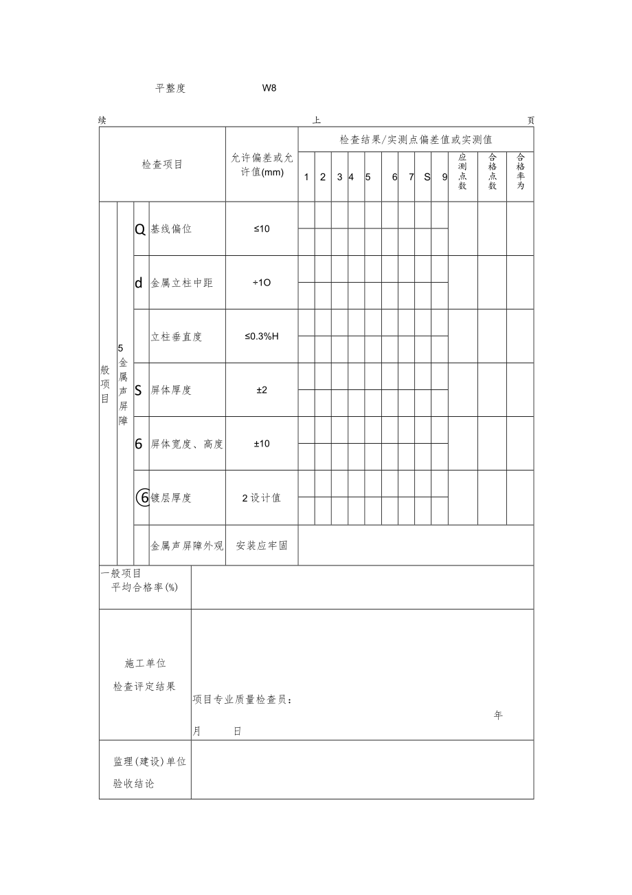 道路工程声屏障施工检验批质量检验记录表.docx_第2页