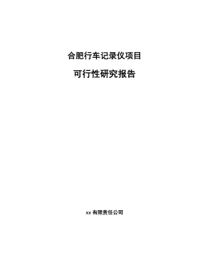 合肥行车记录仪项目可行性研究报告.docx