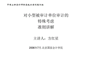 对小型被审计单位审计.ppt