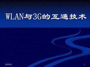 【大学课件】研究生信息通信：WLAN与3G的互通技术PPT.ppt