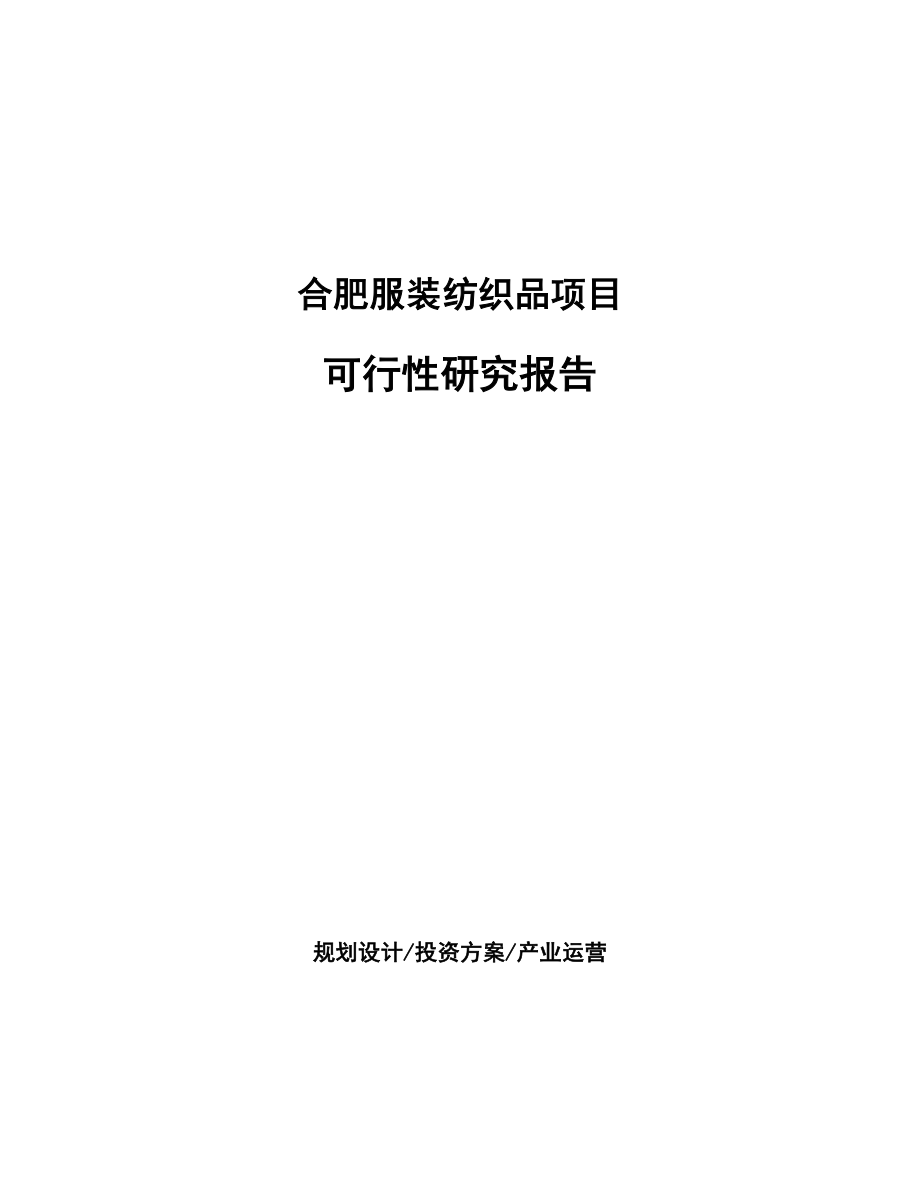 合肥服装纺织品项目可行性研究报告.docx_第1页