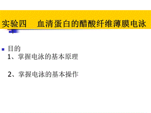 实验四醋酸纤维薄膜电泳分离血清蛋白.ppt