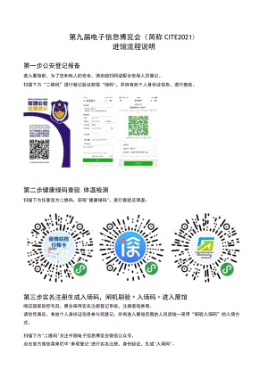 第九届电子信息博览会简称CITE2021进馆流程说明.docx