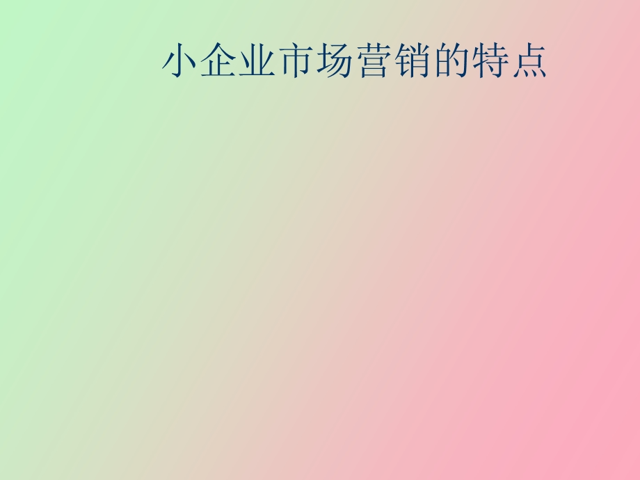 小企业市场营销的特点.ppt_第1页