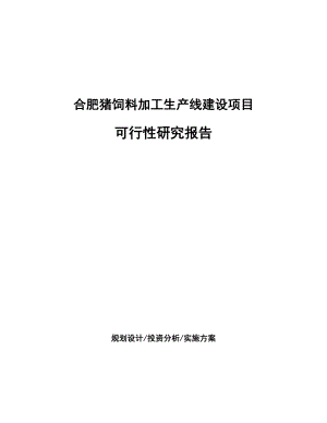 合肥猪饲料加工生产线建设项目研究报告.docx