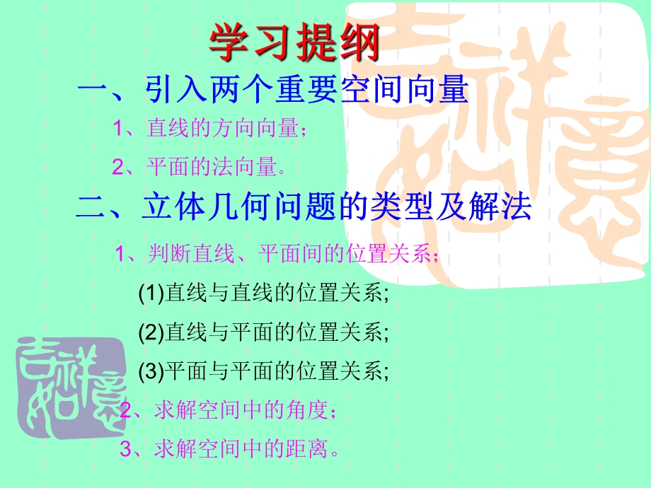 基向量法解决立体几何问题.ppt_第2页