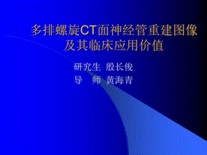 多排螺旋CT面神经管重建图像.ppt