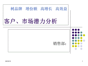 医药代表客户、市场潜力分析-概要.ppt