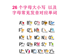 字母大小写以及对应单词.ppt