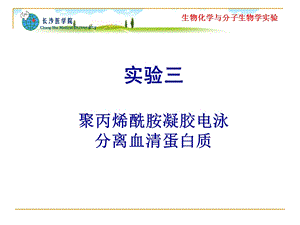 实验三聚丙烯酰胺凝胶电泳分离血清蛋白质.ppt