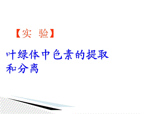 叶中色素的提取与分离.ppt