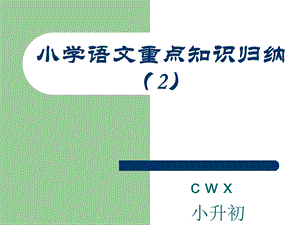 小学语文重点知识归纳.ppt