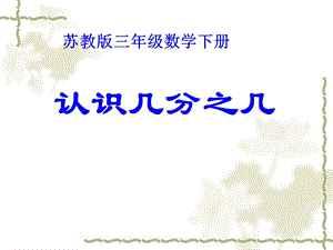 小学三年级上学期数学《认识几分之几》优质课课件.PPT