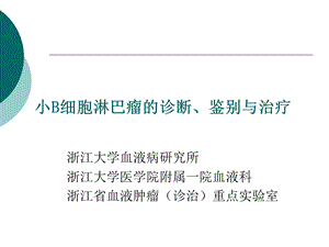 小B细胞淋巴瘤的诊断、鉴别与治疗.ppt