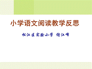 小学语文阅读教学反思.ppt