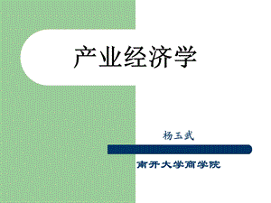 产业经济学南开大学商学院课件.ppt