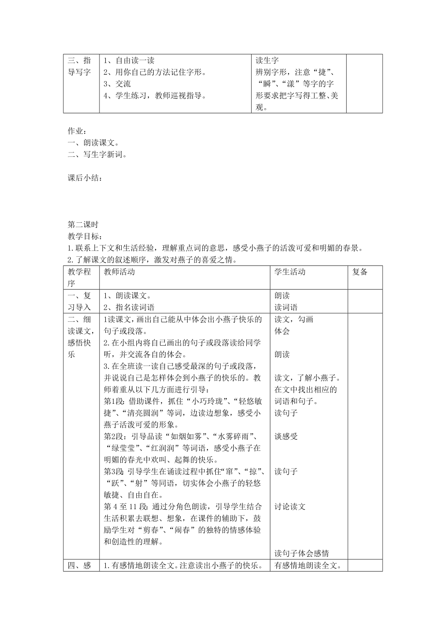 2.快乐的小燕子教案.doc_第2页