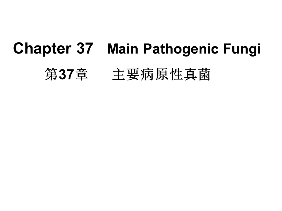 医学微生物学课件第37章主要病原性真菌.ppt_第1页