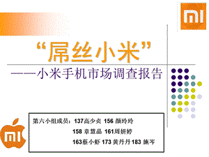 小米手机市场调查报告.ppt