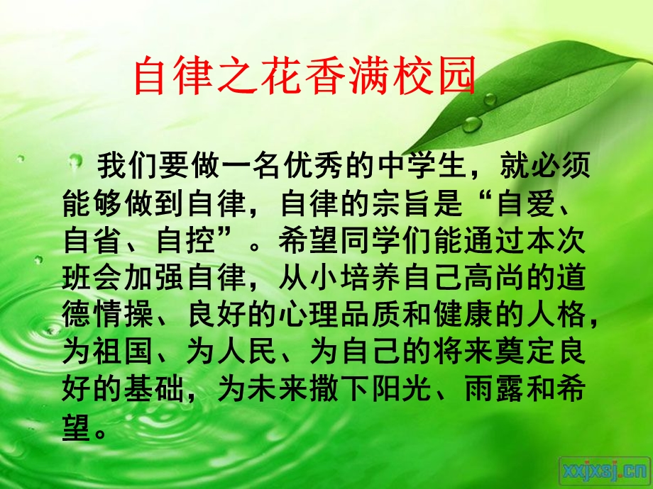 增强自律能力-培养健康人格主题班会课件.ppt_第1页