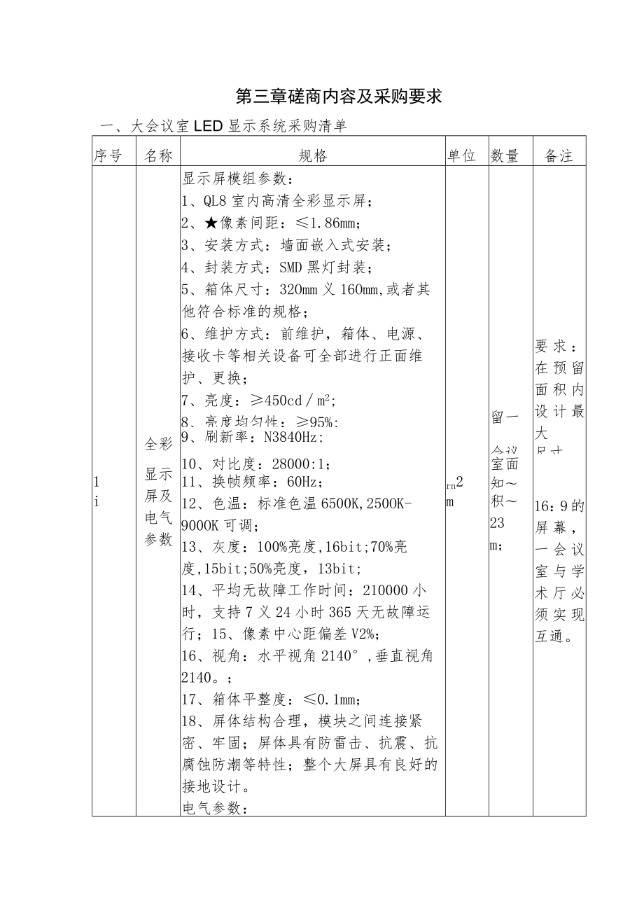 第三章磋商内容及采购要求.docx_第1页