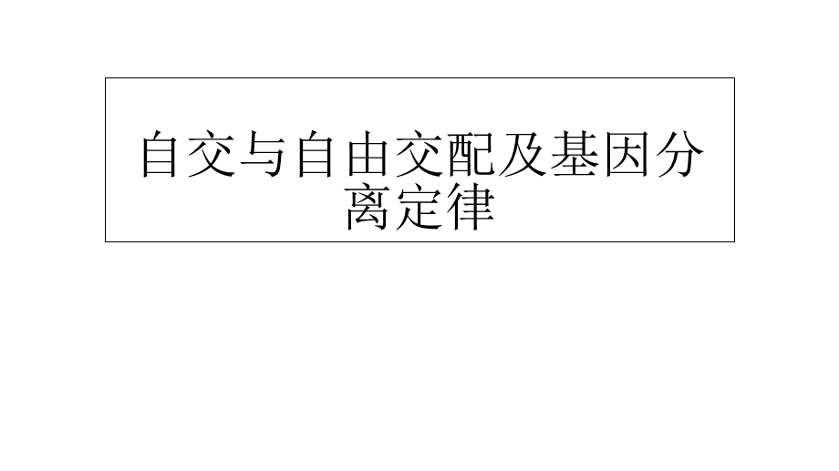 交与自由交配及基因分离定律.ppt_第1页