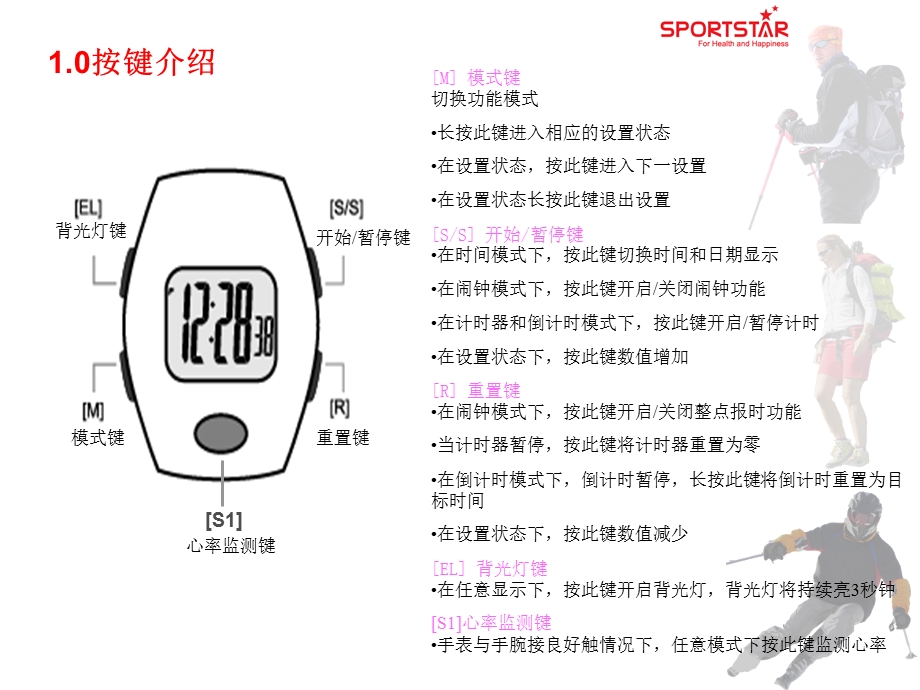 美国Sportstar仕博达HeartRateMasterI动尚高手无胸带心率表的使用操作.ppt_第3页