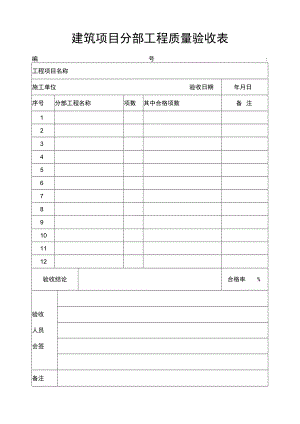 建筑项目分部工程质量验收表.docx