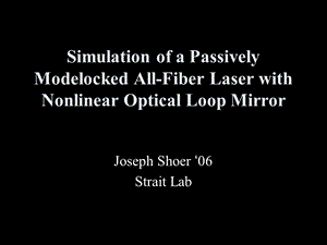 Simulation of a Passively Modelocked AllFiber Joseph Shoer一个被动锁模光纤约瑟夫澡仿真.ppt