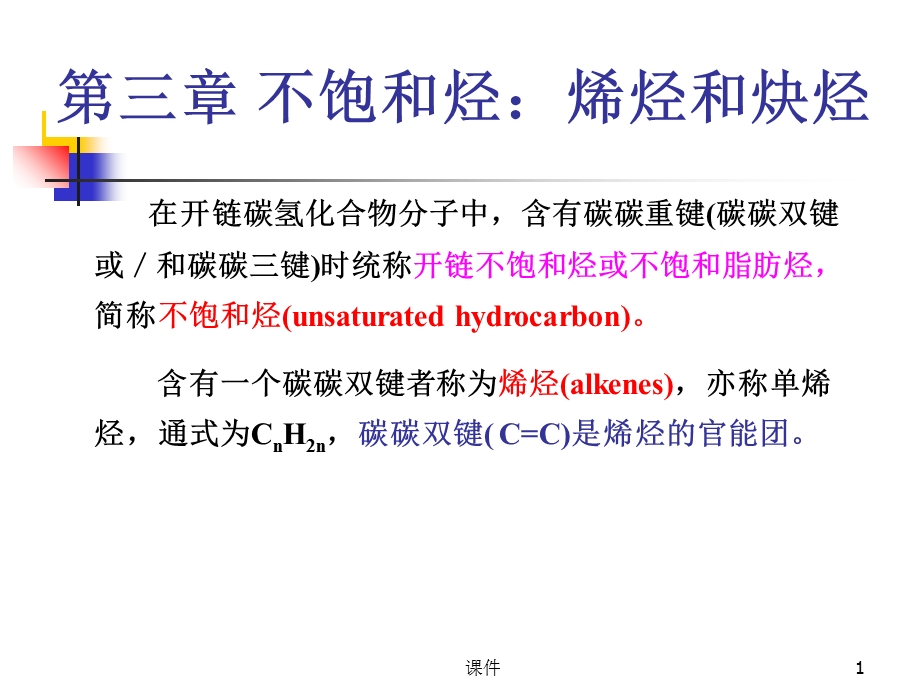 有机化学-第三章不饱和烃烯烃和炔烃.ppt_第1页