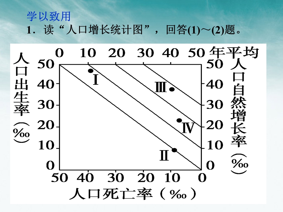 学以致用1读人口增长统计图回答1题.ppt_第1页