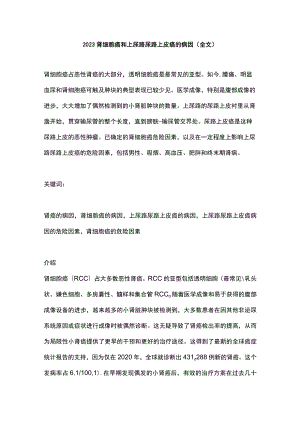 2023肾细胞癌和上尿路尿路上皮癌的病因（全文）.docx