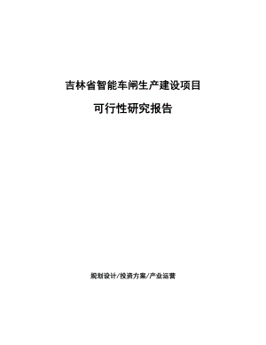 吉林省智能车闸生产建设项目研究报告.docx