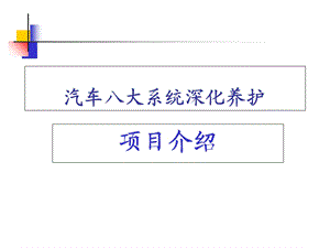 汽车深层养护系统项目.ppt