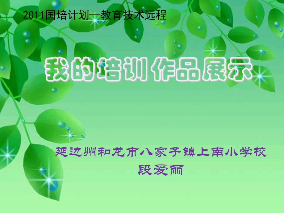 延边州和龙市八家子镇上南小学校段爱丽.ppt_第1页