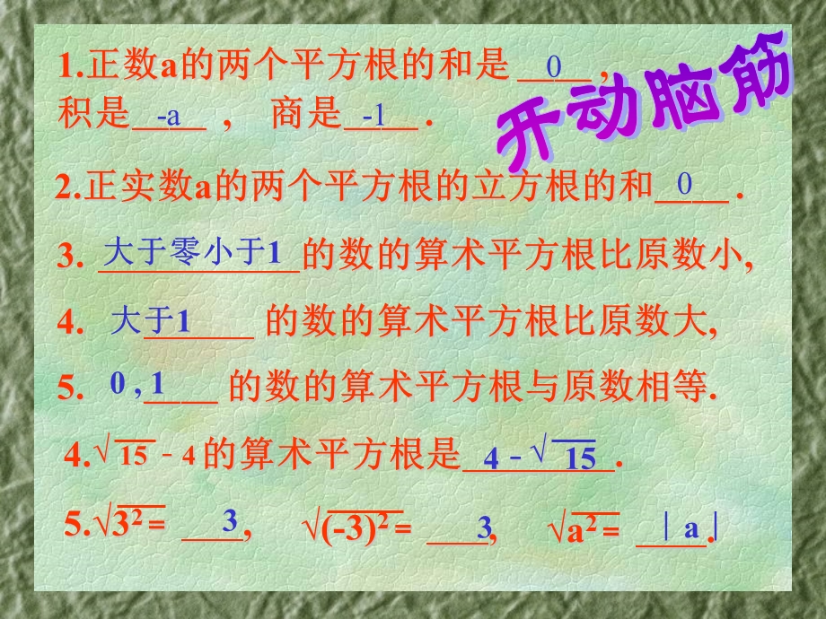 正数a的两个平方根的和是积是商是.ppt_第3页