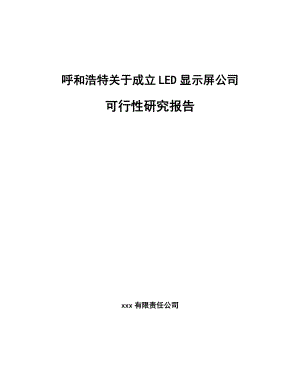 呼和浩特关于成立LED显示屏公司可行性研究报告.docx